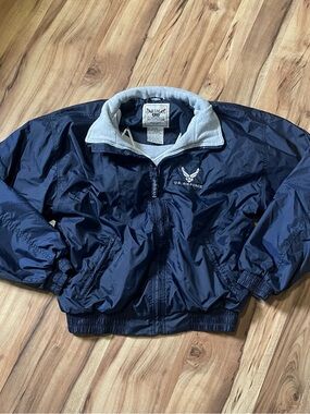 Vintage 90s USAF US Air Force Lined Windbreaker Jacket Oarsman 913 LG